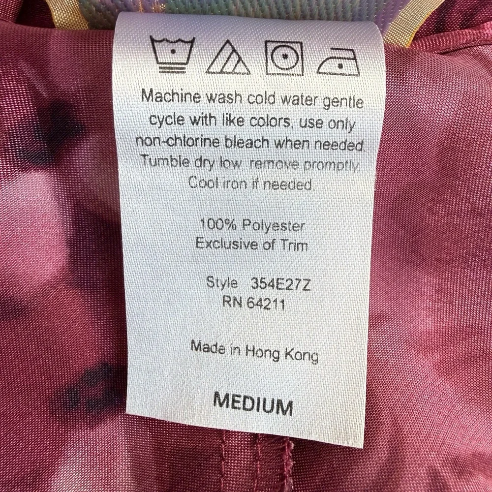 VTG Expressions Floral Satin Camisole Top Lace Trim Y2K Lingerie Pink M Slip - Picture 7 of 13